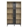 Bookcase Zezan pakoworld in sonoma-dark grey color 114x30x200.5cm