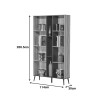 Bookcase Zezan pakoworld in sonoma-dark grey color 114x30x200.5cm