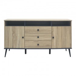 Μπουφές Zezan pakoworld σε sonoma-ανθρακί απόχρωση 140.5x41.5x80εκ