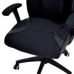 Καρέκλα γραφείου διευθυντή MOMENTUM Bucket pakoworld μαύρο υφάσμα Mesh-πλάτη pu μαύρο