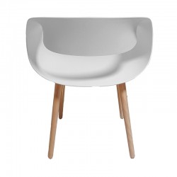 Armchair Aura pakoworld PP white-natural leg Armchair Aura pakoworld PP white-natural leg