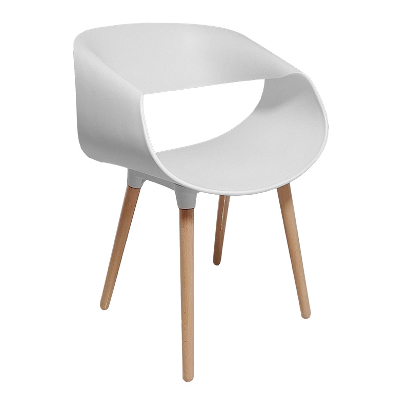 Armchair Aura pakoworld PP white-natural leg Armchair Aura pakoworld PP white-natural leg
