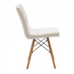 Καρέκλα Cian II pakoworld PU λευκό-φυσικό πόδι