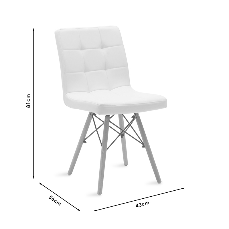 Καρέκλα Cian II pakoworld PU λευκό-φυσικό πόδι