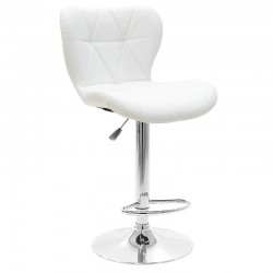 Bar stool Coozy pakoworld pu in white color chrome frame Bar stool Coozy pakoworld pu in white color chrome frame