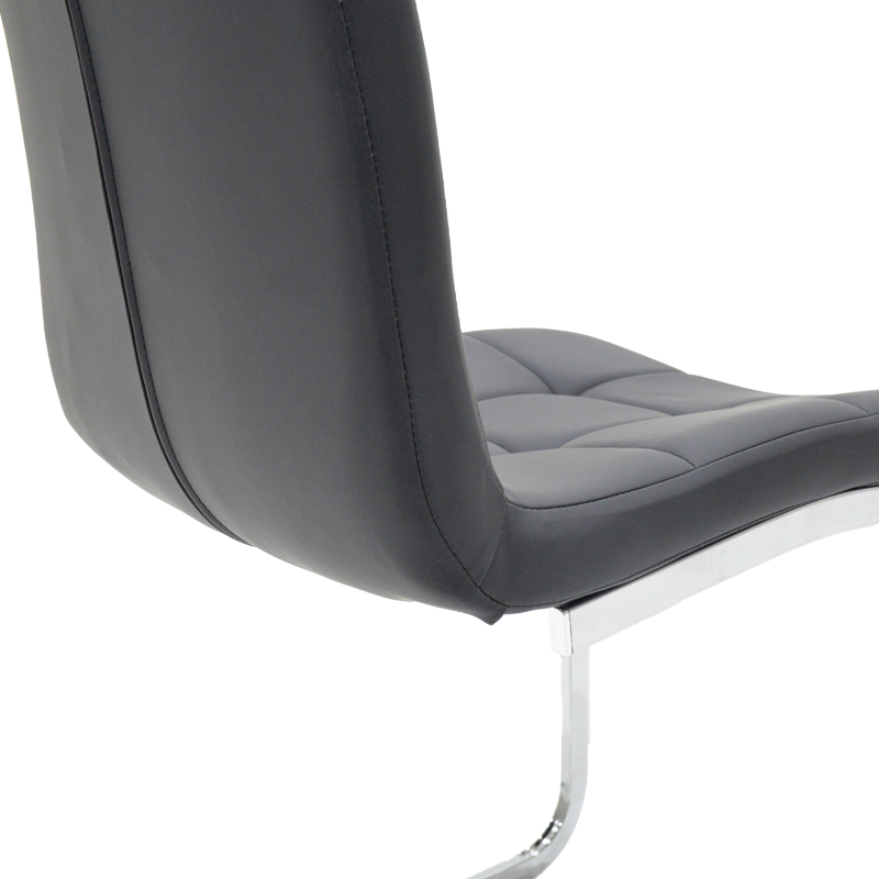 Chair Darrell pakoworld pu black - metal chrome 42x49x106cm Chair Darrell pakoworld pu black - metal chrome 42x49x106cm