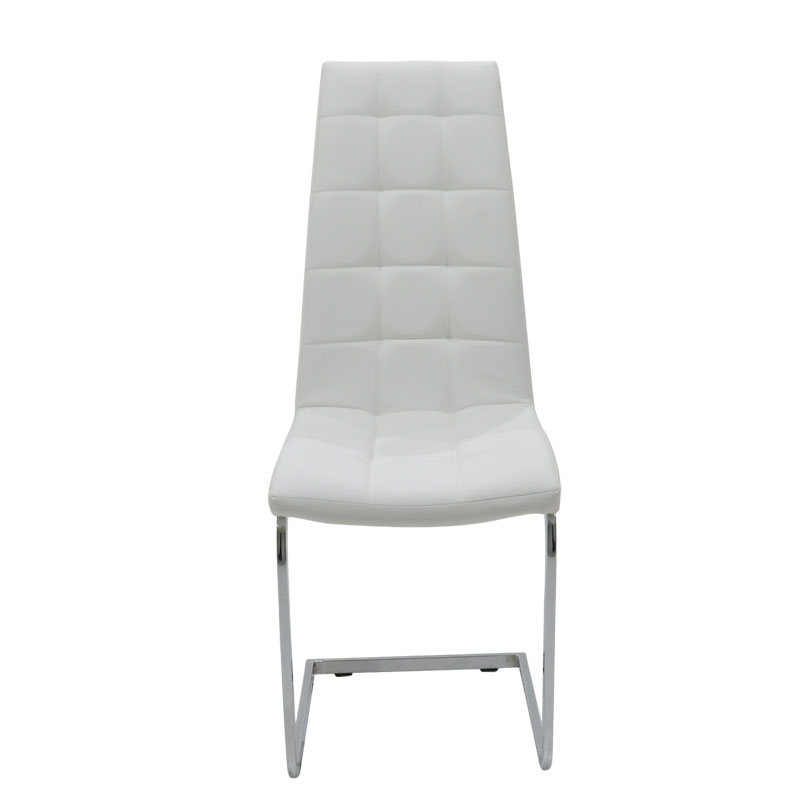 Καρέκλα Darrell pakoworld pu λευκό-βάση χρωμίου 42x49x106εκ