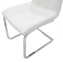 Καρέκλα Darrell pakoworld pu λευκό-βάση χρωμίου 42x49x106εκ