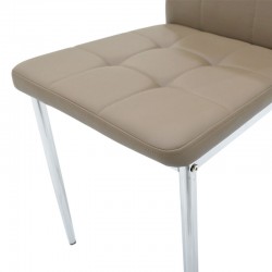 Chair Cube pakoworld PU mocha-chrome leg Chair Cube pakoworld PU mocha-chrome leg