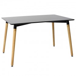 Dining table Natali MDF top black 150x80x75cm Dining table Natali MDF top black 150x80x75cm