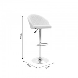 Bar stool Balina pakoworld height adjustable white pu-chrome metal 52x53x109cm Bar stool Balina pakoworld height adjustable white pu-chrome metal 52x53x109cm