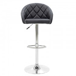 Bar stool Balina pakoworld height adjustable black pu-chrome metal 52x53x109cm Bar stool Balina pakoworld height adjustable black pu-chrome metal 52x53x109cm