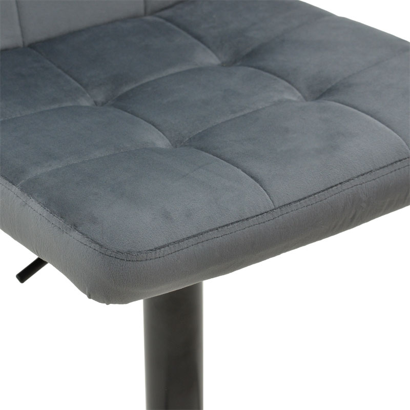 Bar stool Remina pakoworld folding gray velvet-black metal 45x53x112cm Bar stool Remina pakoworld folding gray velvet-black metal 45x53x112cm