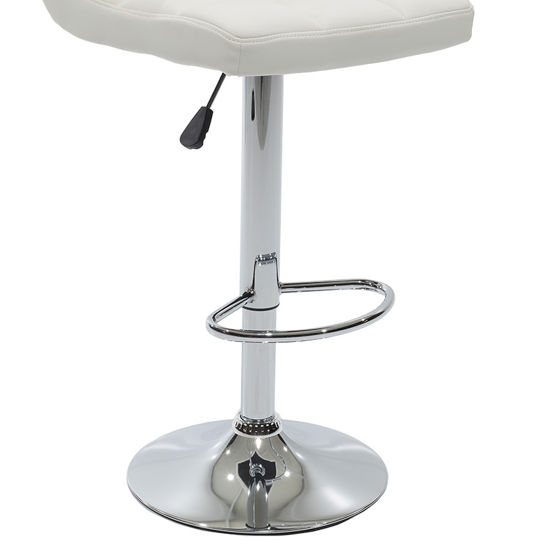 Bar stool Remina pakoworld folding white pu-chrome metal 45x53x112cm Bar stool Remina pakoworld folding white pu-chrome metal 45x53x112cm