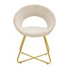 Καρέκλα Valentina pakoworld μπεζ βελούδο-χρυσό πόδι 65x60x82εκ