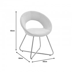 Chair Valentina pakoworld beige velvet-golden leg 65x60x82εκ Chair Valentina pakoworld beige velvet-golden leg 65x60x82εκ