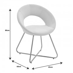 Chair Valentina pakoworld white teddy fabric-golden leg 65x60x82εκ Chair Valentina pakoworld white teddy fabric-golden leg 65x60x82εκ