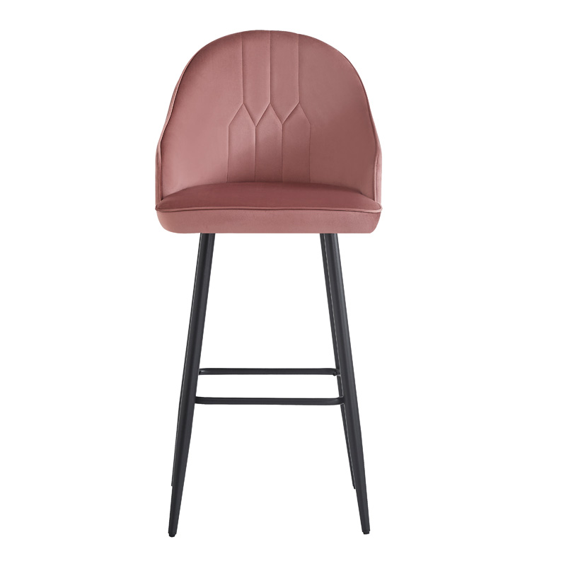 Bar stool Velva pakoworld velvet in rotten apple color 46x45x113cm Bar stool Velva pakoworld velvet in rotten apple color 46x45x113cm