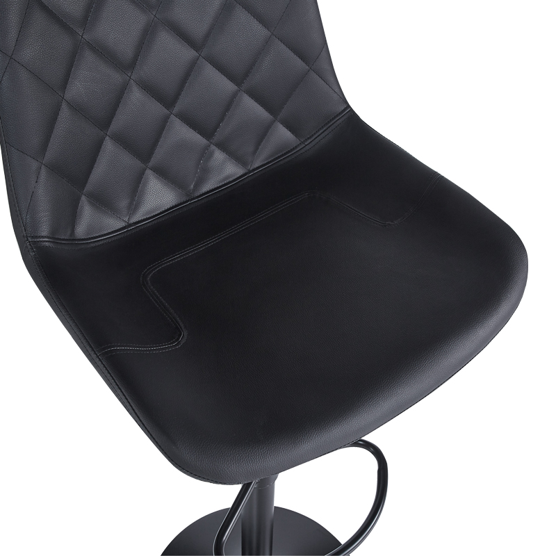 Σκαμπό μπαρ Libra pakoworld pu-μέταλλο σε μαύρη απόχρωση 49x55x115εκ