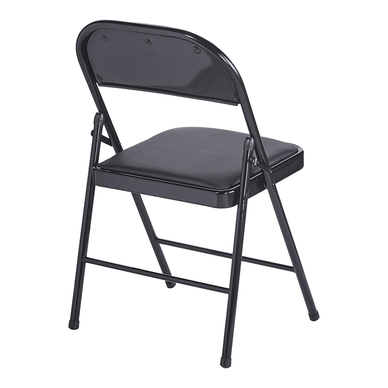 Καρέκλα Niro pakoworld πτυσσόμενη pu-μέταλλο σε μαύρη απόχρωση 46x46x79εκ