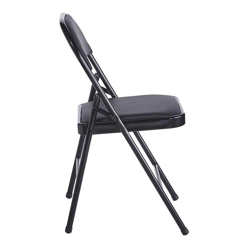 Καρέκλα Niro pakoworld πτυσσόμενη pu-μέταλλο σε μαύρη απόχρωση 46x46x79εκ