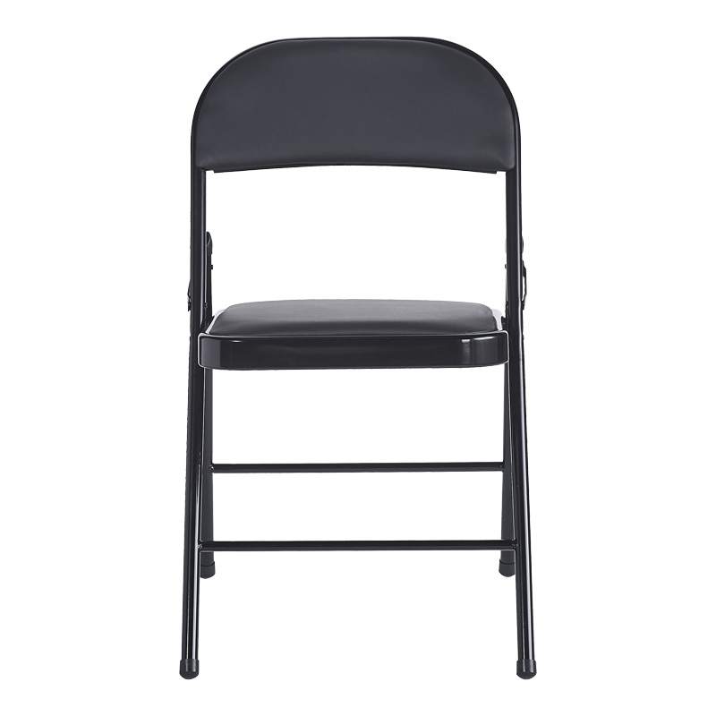 Καρέκλα Niro pakoworld πτυσσόμενη pu-μέταλλο σε μαύρη απόχρωση 46x46x79εκ