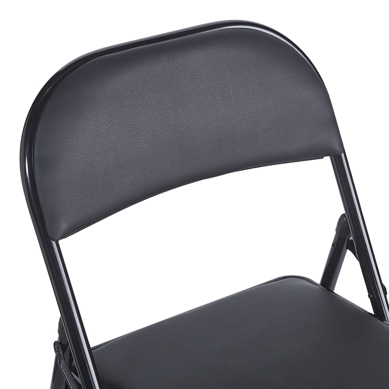 Καρέκλα Niro pakoworld πτυσσόμενη pu-μέταλλο σε μαύρη απόχρωση 46x46x79εκ