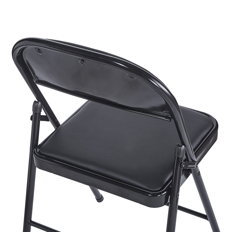 Καρέκλα Niro pakoworld πτυσσόμενη pu-μέταλλο σε μαύρη απόχρωση 46x46x79εκ