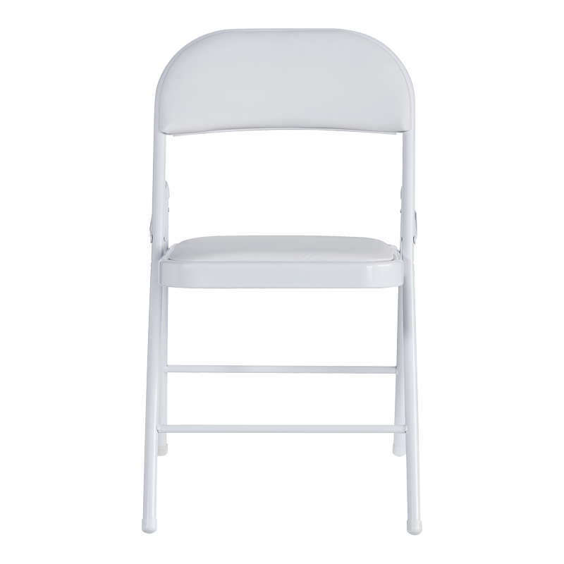 Καρέκλα Niro pakoworld πτυσσόμενη pu-μέταλλο σε λευκή απόχρωση 46x46x79εκ