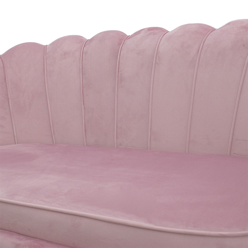 Καναπές 2θέσιος Daimon pakoworld βελούδο ροζ 134x70x77εκ
