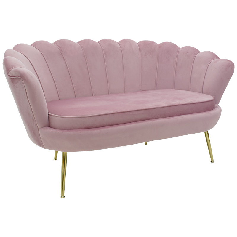 2 seat sofa Daimon pakoworld velvet pink 134x70x77cm
