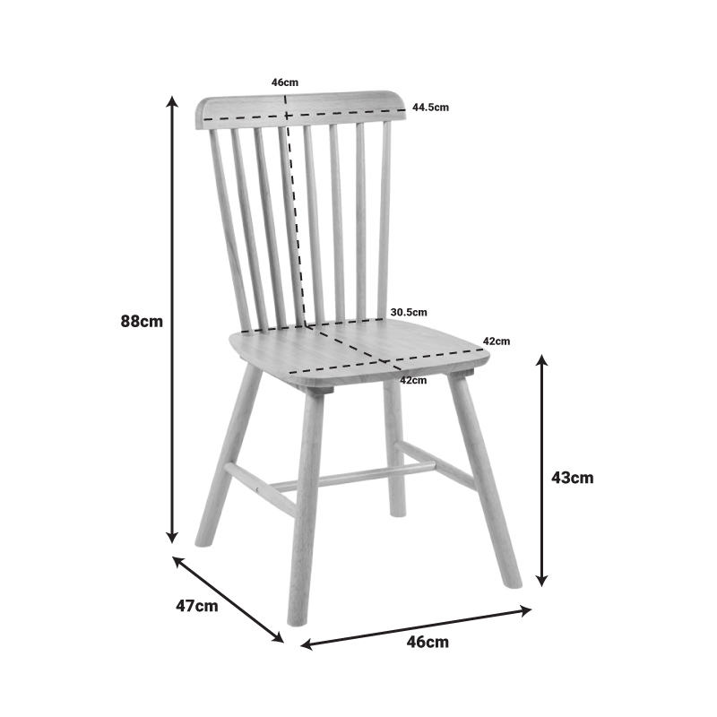 Melia pakoworld rubberwood chair in natural color 45x51x87cm Melia pakoworld rubberwood chair in natural color 45x51x87cm