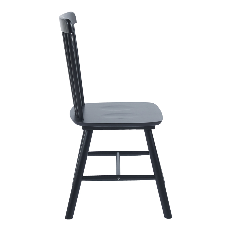 Melia pakoworld rubberwood chair in black shade 45x51x87cm Melia pakoworld rubberwood chair in black shade 45x51x87cm
