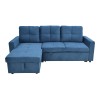 Γωνιακός καναπές-κρεβάτι με αποθηκευτικό χώρο Felia pakoworld αναστρέψιμος βελούδο σε μπλε απόχρωση 216x134x88εκ