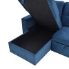 Γωνιακός καναπές-κρεβάτι με αποθηκευτικό χώρο Felia pakoworld αναστρέψιμος βελούδο σε μπλε απόχρωση 216x134x88εκ