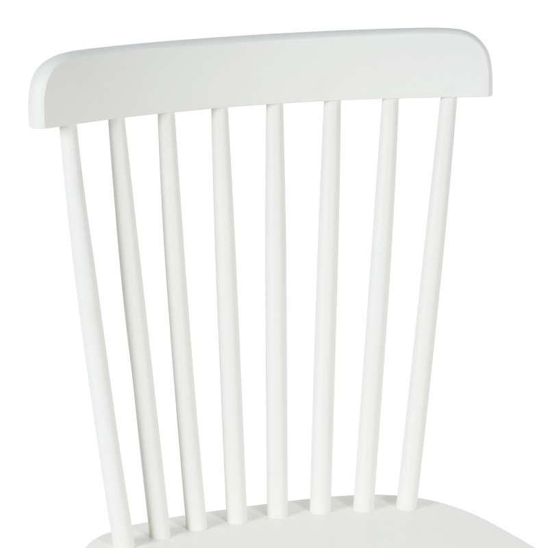 Melia pakoworld rubberwood chair in white shade 45x51x87cm Melia pakoworld rubberwood chair in white shade 45x51x87cm