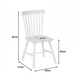 Melia pakoworld rubberwood chair in white shade 45x51x87cm Melia pakoworld rubberwood chair in white shade 45x51x87cm