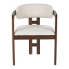 Πολυθρόνα Winsor pakoworld rubberwood σε μπεζ απόχρωση με καρυδί πόδι 58.5x51x76εκ
