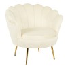 Daimon pakoworld velvet armchair in white shade 79x74x78cm