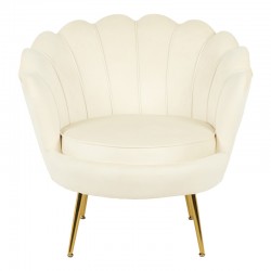 Daimon pakoworld velvet armchair in white shade 79x74x78cm