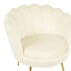 Daimon pakoworld velvet armchair in white shade 79x74x78cm