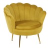Daimon pakoworld velvet armchair in yellow shade 79x74x78cm