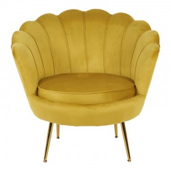 Daimon pakoworld velvet armchair in yellow shade 79x74x78cm Daimon pakoworld velvet armchair in yellow shade 79x74x78cm
