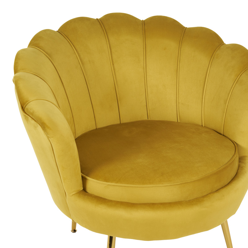 Daimon pakoworld velvet armchair in yellow shade 79x74x78cm Daimon pakoworld velvet armchair in yellow shade 79x74x78cm