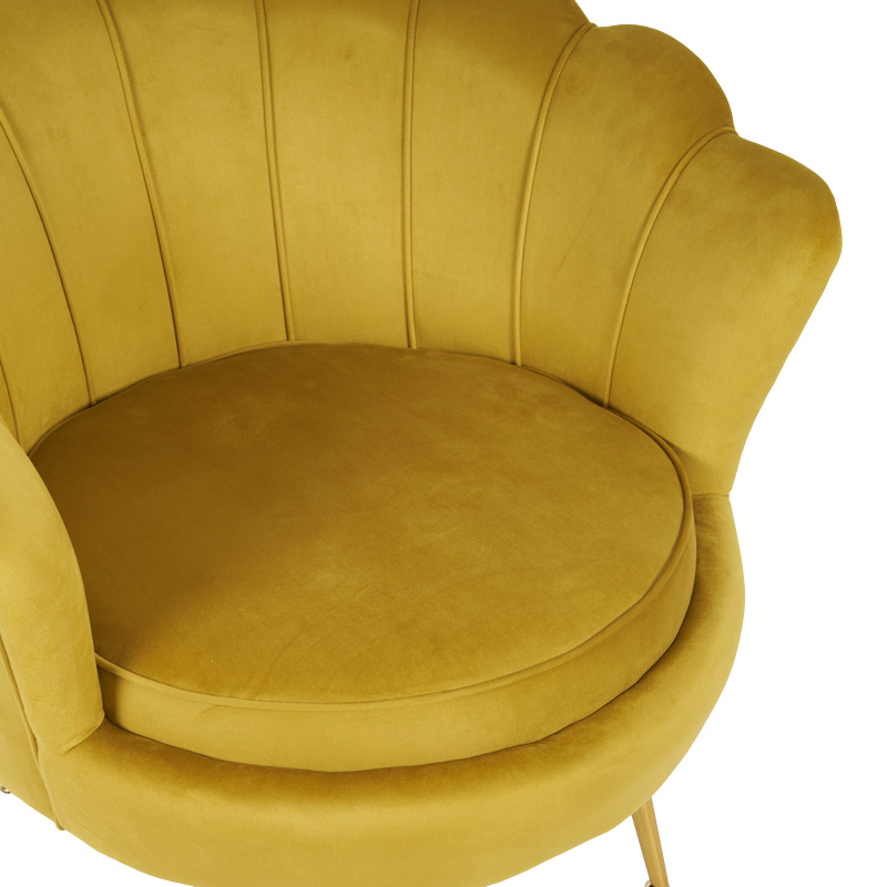Daimon pakoworld velvet armchair in yellow shade 79x74x78cm Daimon pakoworld velvet armchair in yellow shade 79x74x78cm