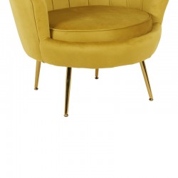 Daimon pakoworld velvet armchair in yellow shade 79x74x78cm Daimon pakoworld velvet armchair in yellow shade 79x74x78cm