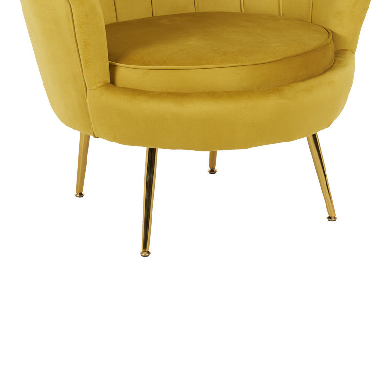 Daimon pakoworld velvet armchair in yellow shade 79x74x78cm Daimon pakoworld velvet armchair in yellow shade 79x74x78cm