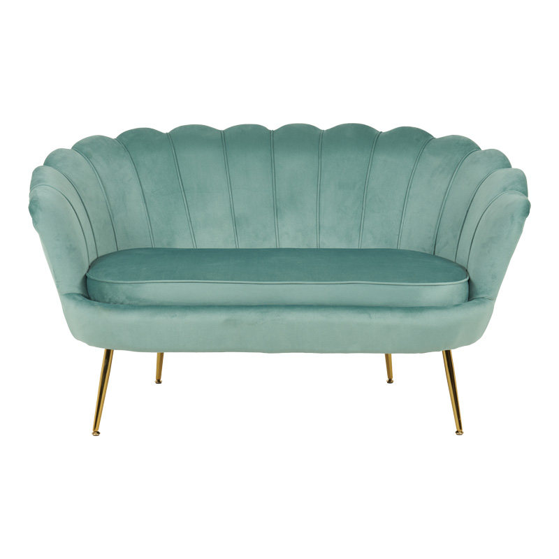 2-seater sofa Daimon pakoworld velvet in pistachio shade 134x70x77cm