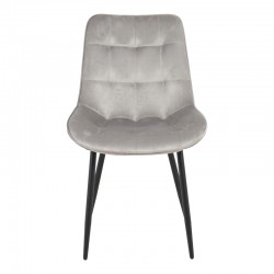Καρέκλα Berne pakoworld βελούδο σε γκρί απόχρωση 53x62x84εκ