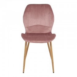 Καρέκλα Jelour pakoworld βελούδο σε σάπιο μήλο απόχρωση-πόδια φυσικά μεταλλικά 46.5x60x84εκ